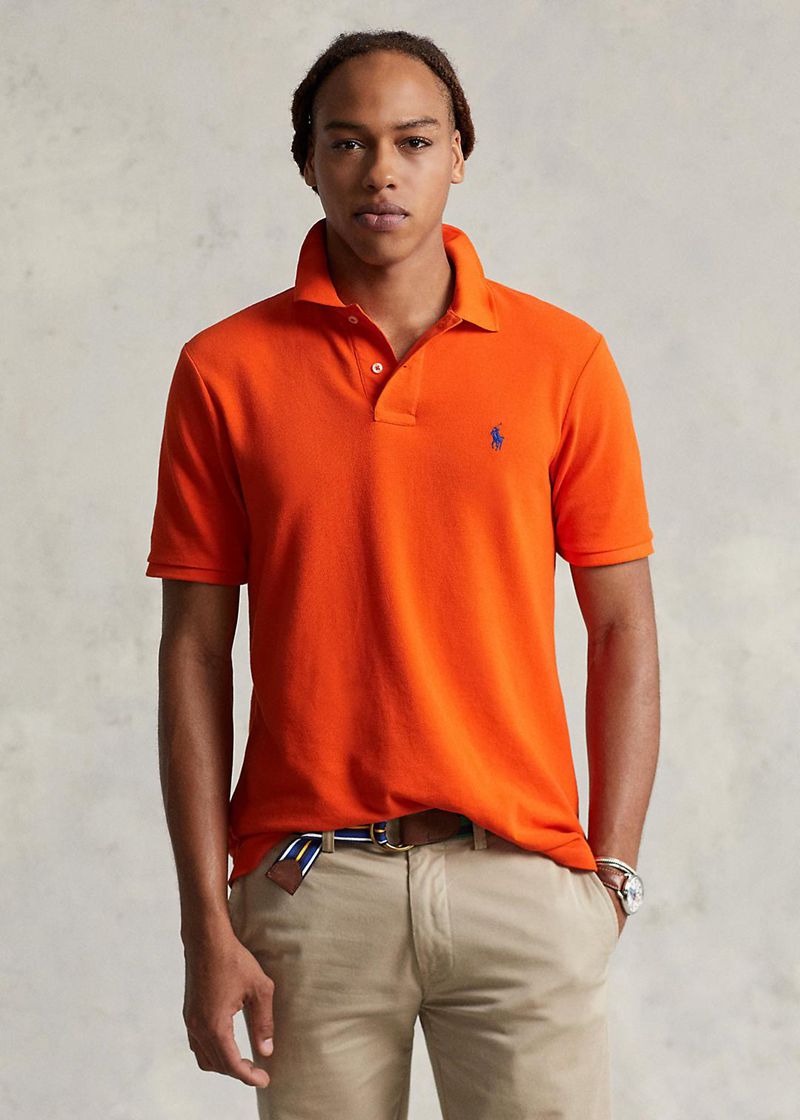 Poleras Polo Polo Ralph Lauren Hombre Slim Fit Mesh Chile Naranjas XZPVD-8670